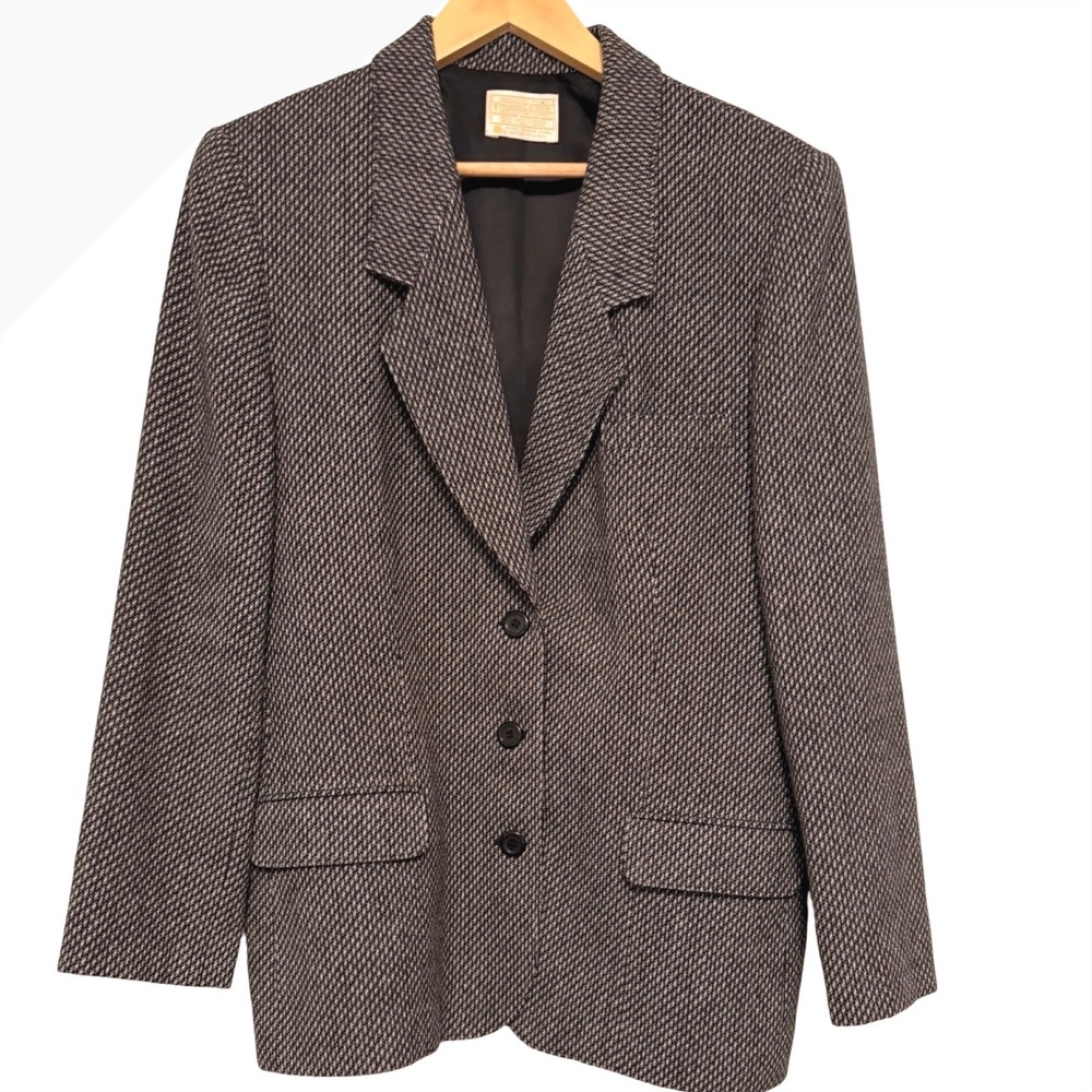 Vintage Pendleton Blazer 100% Virgin Wool Size 18 Plaid Dark Academia Workwear